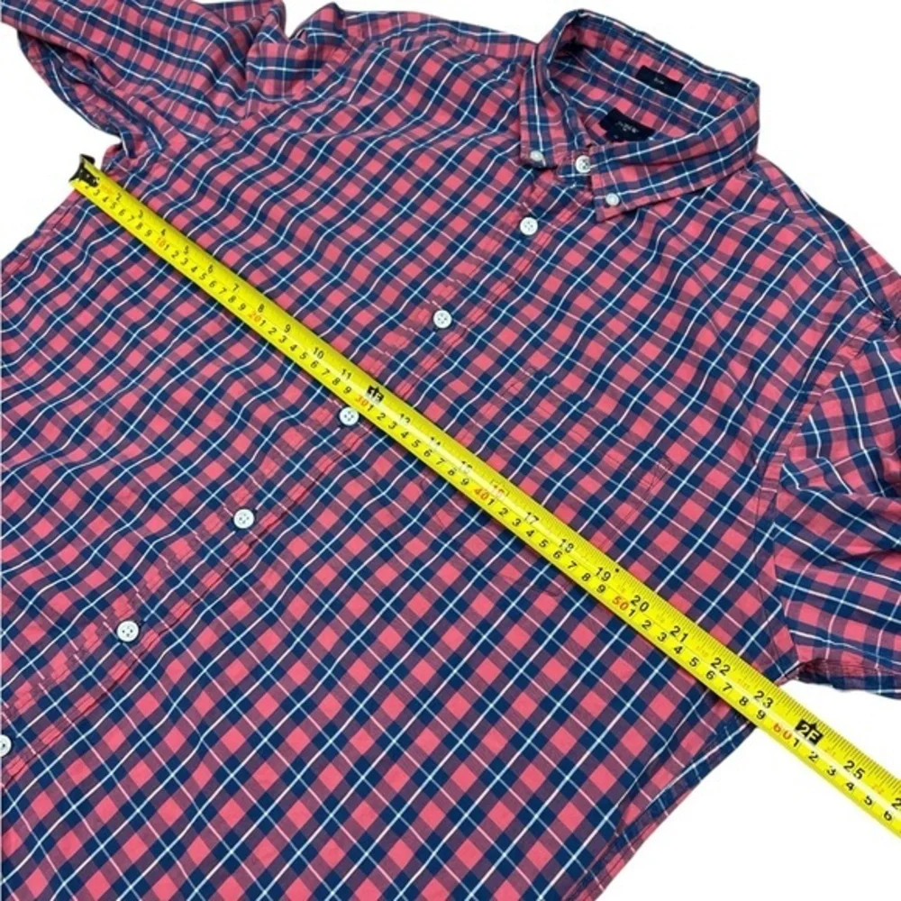 J Crew Shirt Mens XL Button Up Plaid Slim pink Blue Easter‎ Preppy 100% Cotton